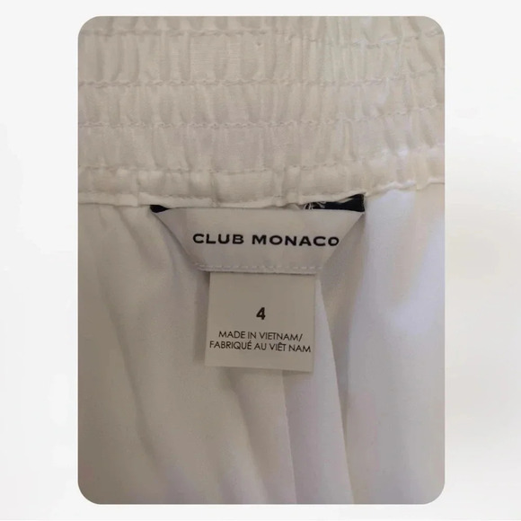 Club Monaco Linen Blend Wide  Leg Lined Capri Pants Size 4 - Picture 10 of 11